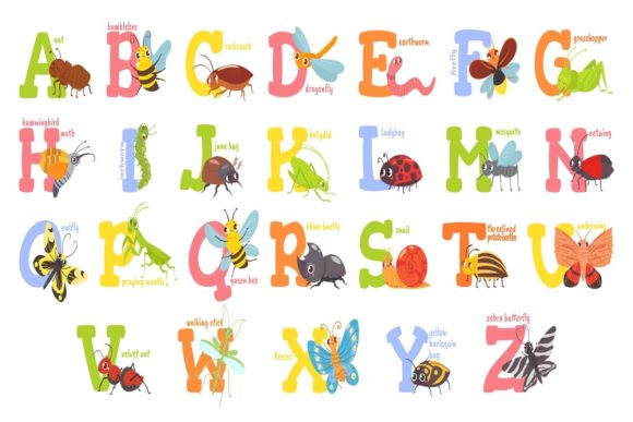 Cartoon Insects Alphabet: A Playful Resource for Creative and Educational Projects